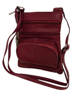New Dark Red Small Leathers Crossbody Messenger Purse Bag  Adjustable Strap