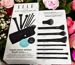 Elle Deluxe 10 Piece Makeup Brush Collection W/ Bonus Brush Cleaner NEW IN BOX