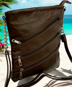 BROWN LARGE SOFT LEATHER MESSENGER SHOULDER BAG CROSS BODY SATCHEL FOR MEN/WOMEN