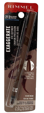 Rimmel Exaggerate Waterproof 10 Hr Eye Definer 212 Rich Brown 0.28g/0.1oz Sealed