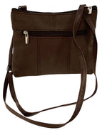 Brown Dark Cowhide Leather Small Handbag Crossbody Shoulder Bag  Purse for Women