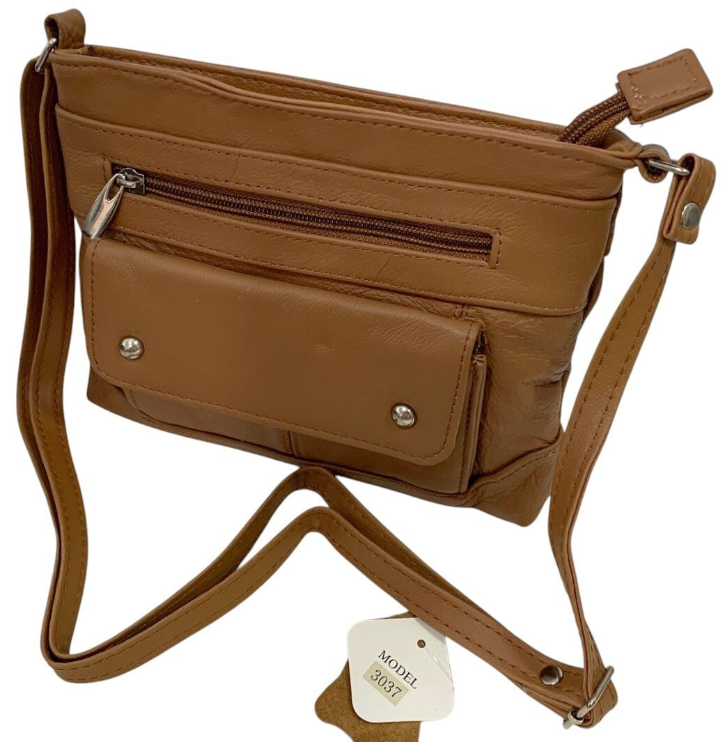 Brown Lt Cowhide Leather Small Handbag Crossbody Shoulder Bag  Purse for Women