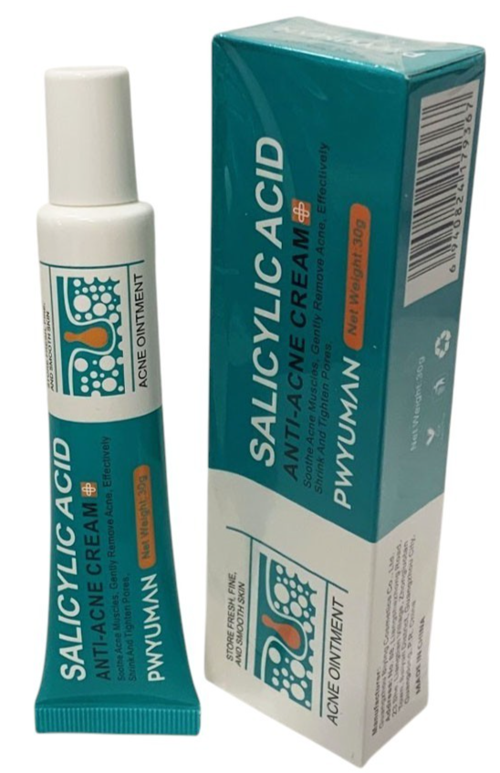 Salicylic Acid Acne Cream Anti-Pimple Spot Treatment Oil Control Skin Care 30ml