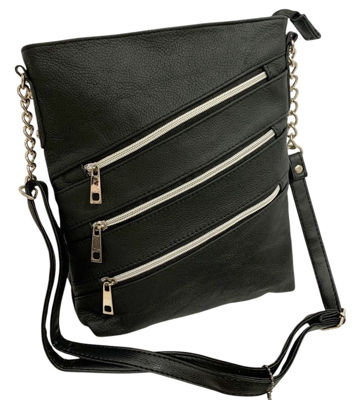 BLACK LARGE SOFT LEATHER MESSENGER SHOULDER BAG CROSS BODY SATCHEL MEN &WOMEN