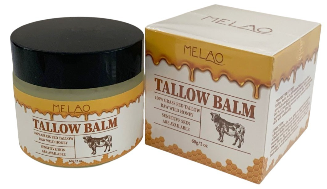 MELAO TALLOW BALM GRASS FED&ROW WILD HONEY NATURAL SKIN MOISTURIZER &REPAIR 2oz