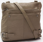 IVORY MEDIUM WOMEN COWHIDE LEATHER STYLISH CROSS BODY SHOULDER BAG SATCHEL HOBO