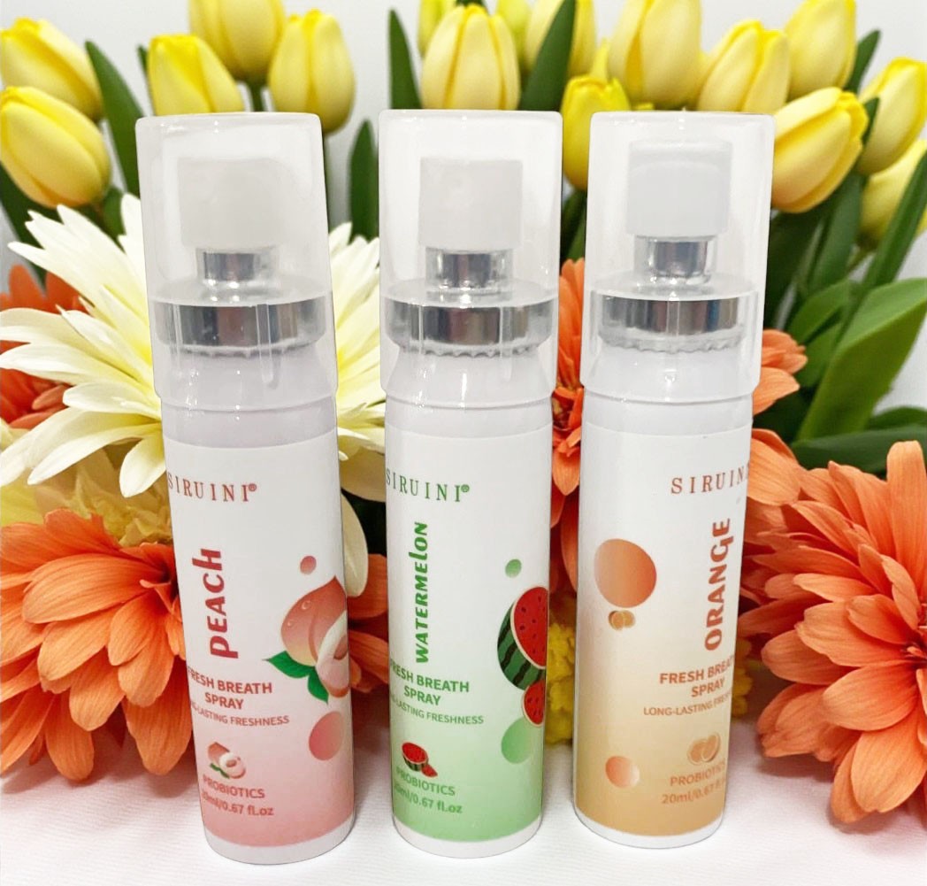 SIRUINI PROBIOTICS FRESH BREATH MOUTH SPRAY PEACH, ORANGE, WATERMALON 20ml-3pack