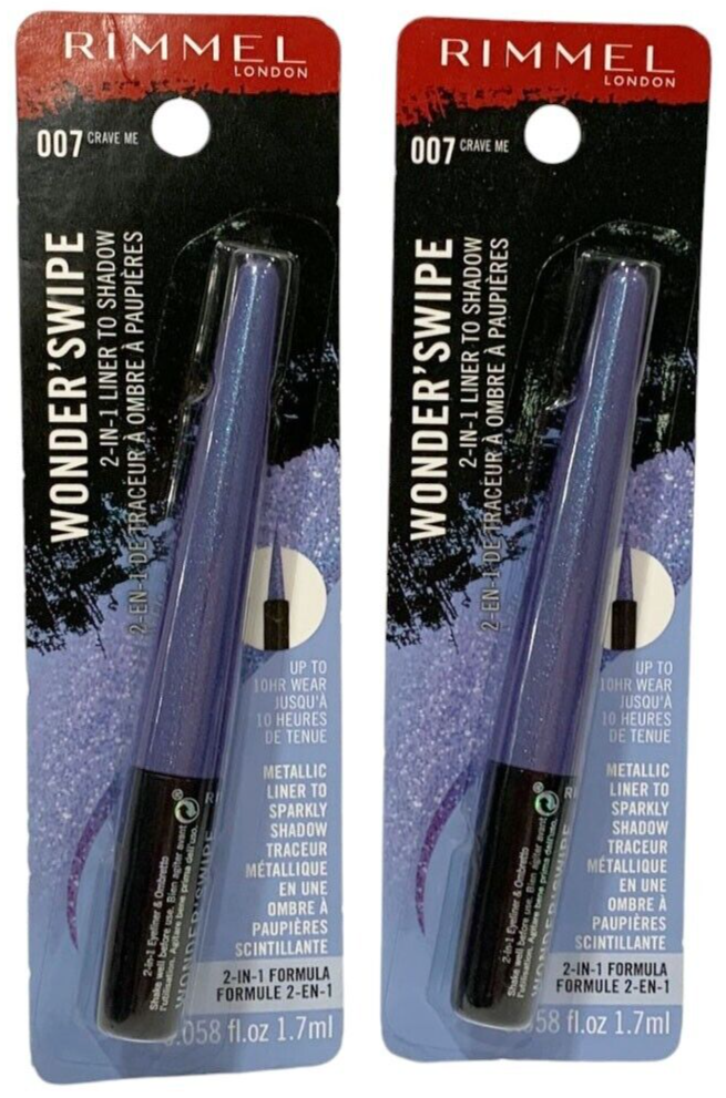 2-Rimmel London 007 Crave Me Wonder Swipe 2-in-1 Liner To Shadow New SEALED