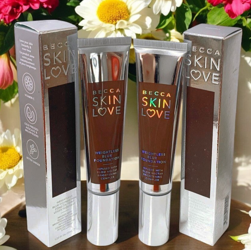 2-Becca Skin Love Weightless Blur Foundation Brightening Complex CHESTNUT 1.23oz