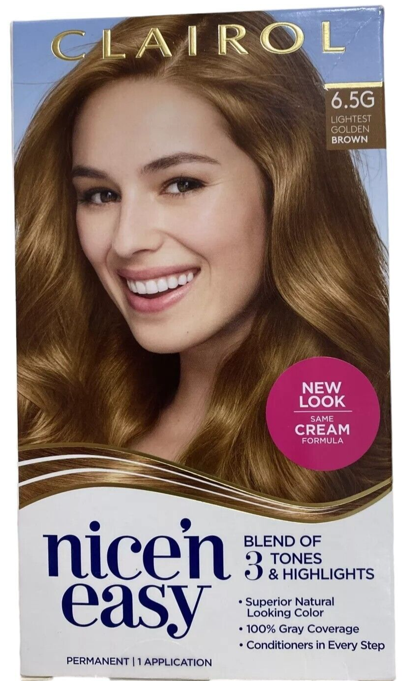 2-Clairol Nice N’ Easy Natural  Permanent Hair Color 6.5G Lightest Golden Brown