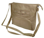 IVORY WOMEN MEDIUM COWHIDE LEATHER CROSS BODY SHOULDER BAG HANDBAG PURSE HOBO