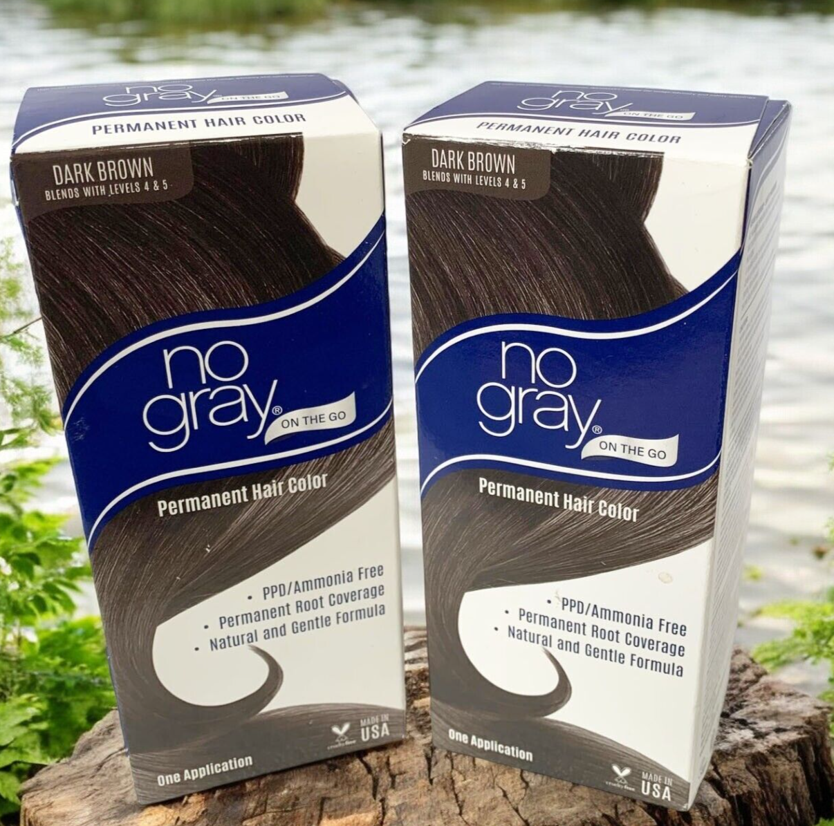 2-No Gray Permanent Root Touch up Ammonia Free DARK BROWN Hair Color NEW IN BOX