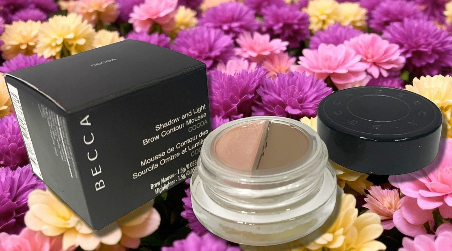 BECCA SHADOW AND LIGHT BROW CONTOUR MOUSSE COCOA 0.053OZ  HIGHLIGHTER 0.053OZ