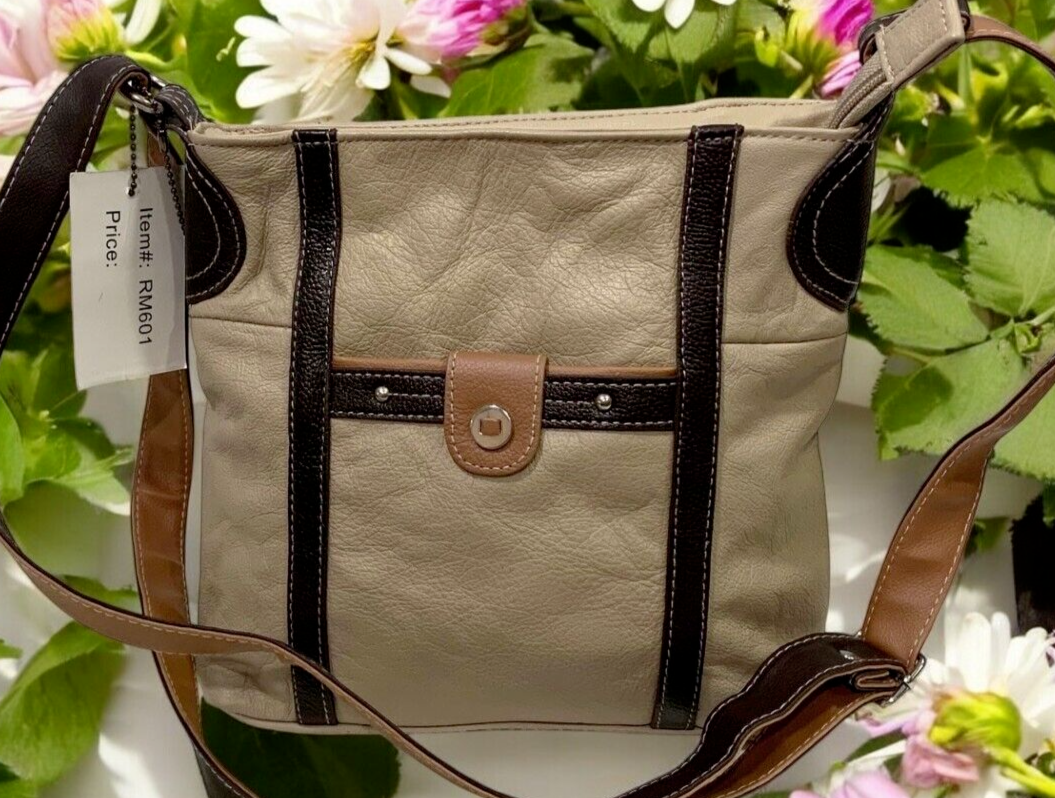 IVORY WOMENS MEDIUM COWHIDE LEATHER CROSS BODY SHOULDER MESSENGER BAG HANDBAG
