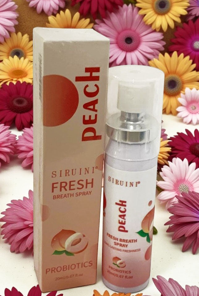 SIRUINI PROBIOTICS FRESH BREATH PEACH MOUTH SPRAY ORAL HEALTH FORMULA 20ml/1.7oz