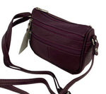 Purple Soft Cowhide Leather Small Handbag Crossbody Shoulder Bag  Purse 4 Women