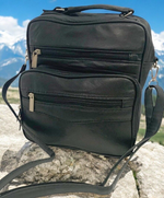 Black Large Leather Messenger Crossbody Shoulder Bag Handbag Satchel for Men