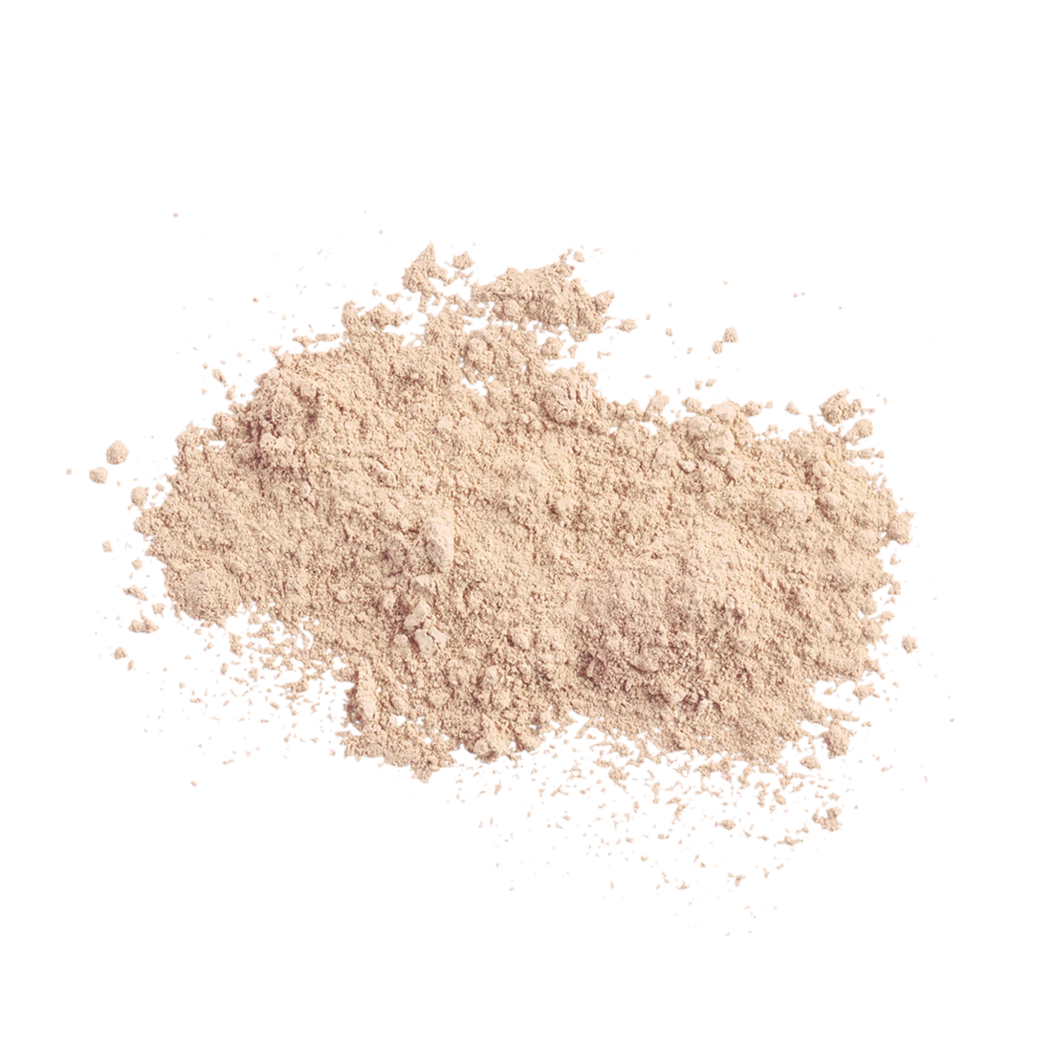 Beige powder on a white background