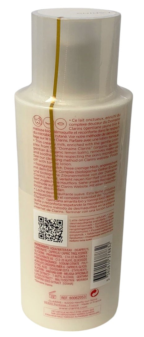 Clarins Velvet Facial Milk Cleanser Hydrating Gentle Milk Makeup Remover 13.4 Oz