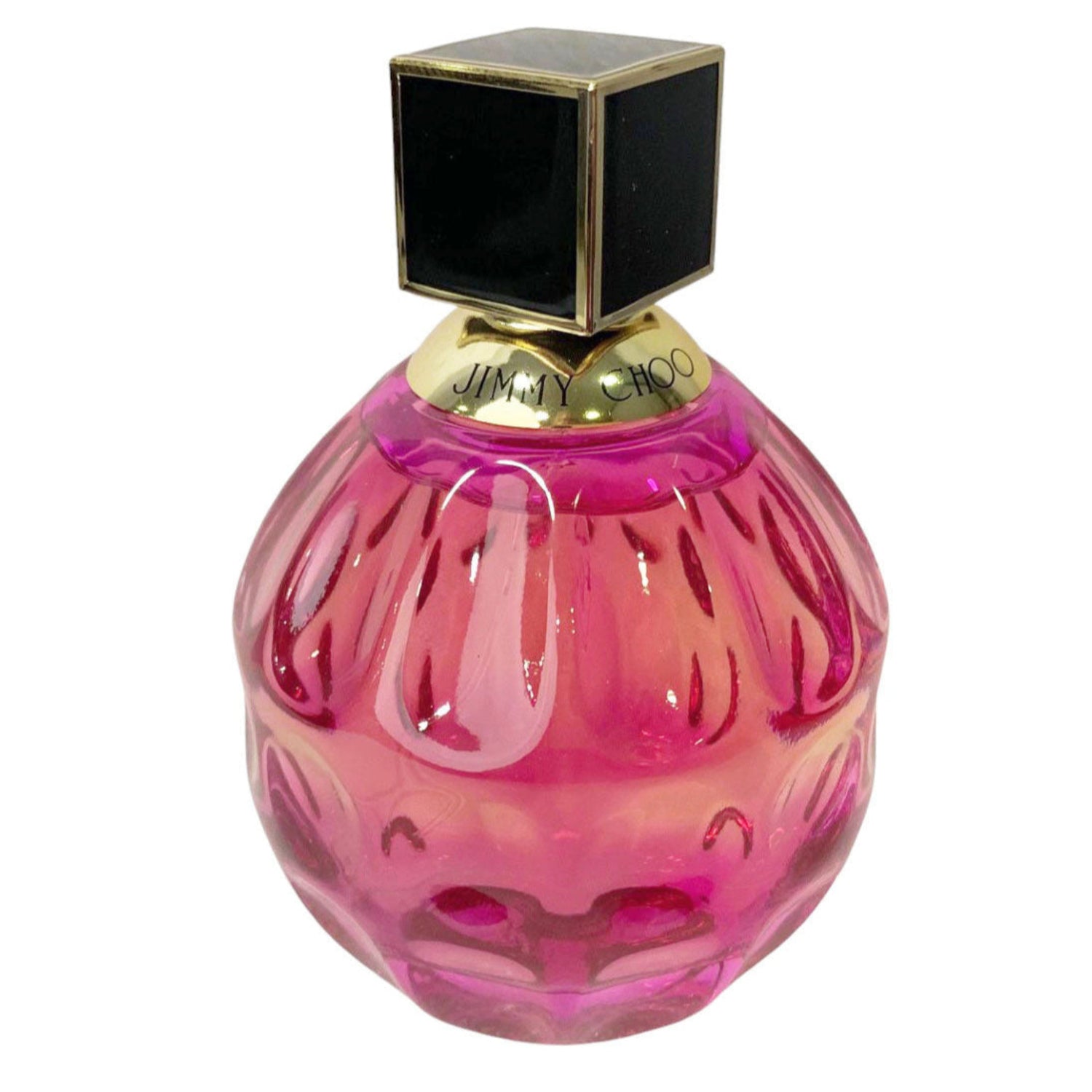Jimmy Choo Rose Passion Eau de Parfum - Pink bottle with gold cap showcasing elegant floral fragrance design