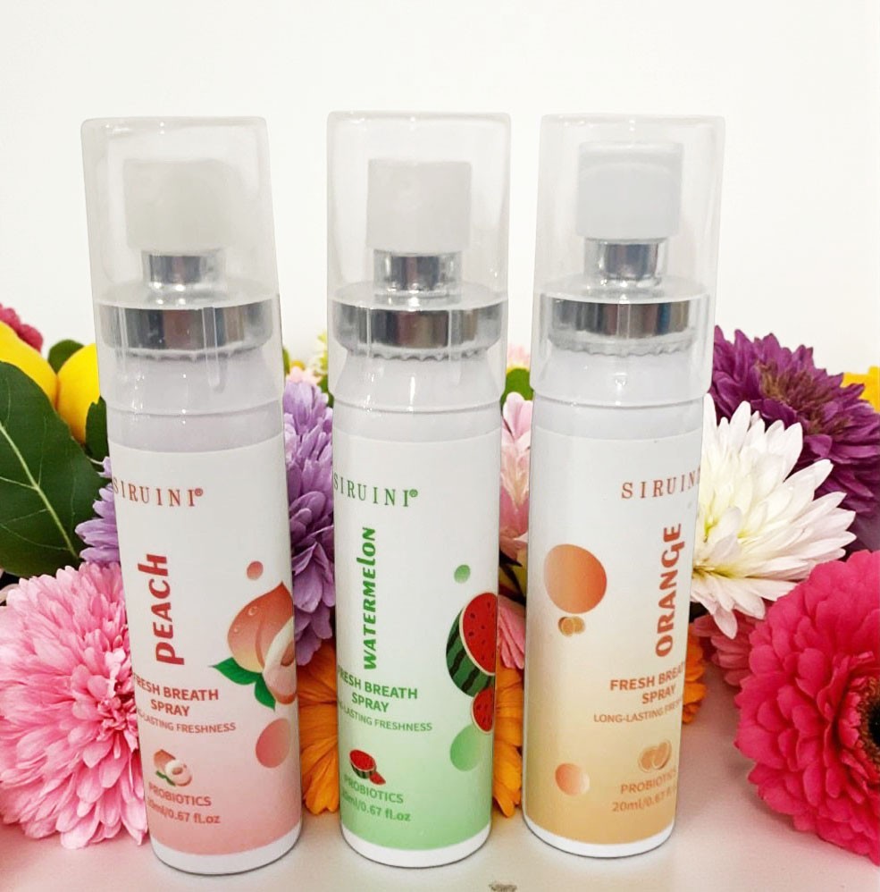 SIRUINI PROBIOTICS FRESH BREATH MOUTH SPRAY PEACH, ORANGE, WATERMALON 20ml-3pack