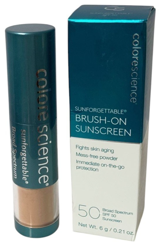 COLORESCIENCE SUNFORGETTABLE BRUSH-ON SUNSCREEN SPF 50 MEDIUM 0.21oz NEW IN BOX