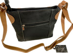 BLACK MEDIUM WOMEN COWHIDE LEATHER CROSS BODY SHOULDER MESSENGER BAG SATCHEL