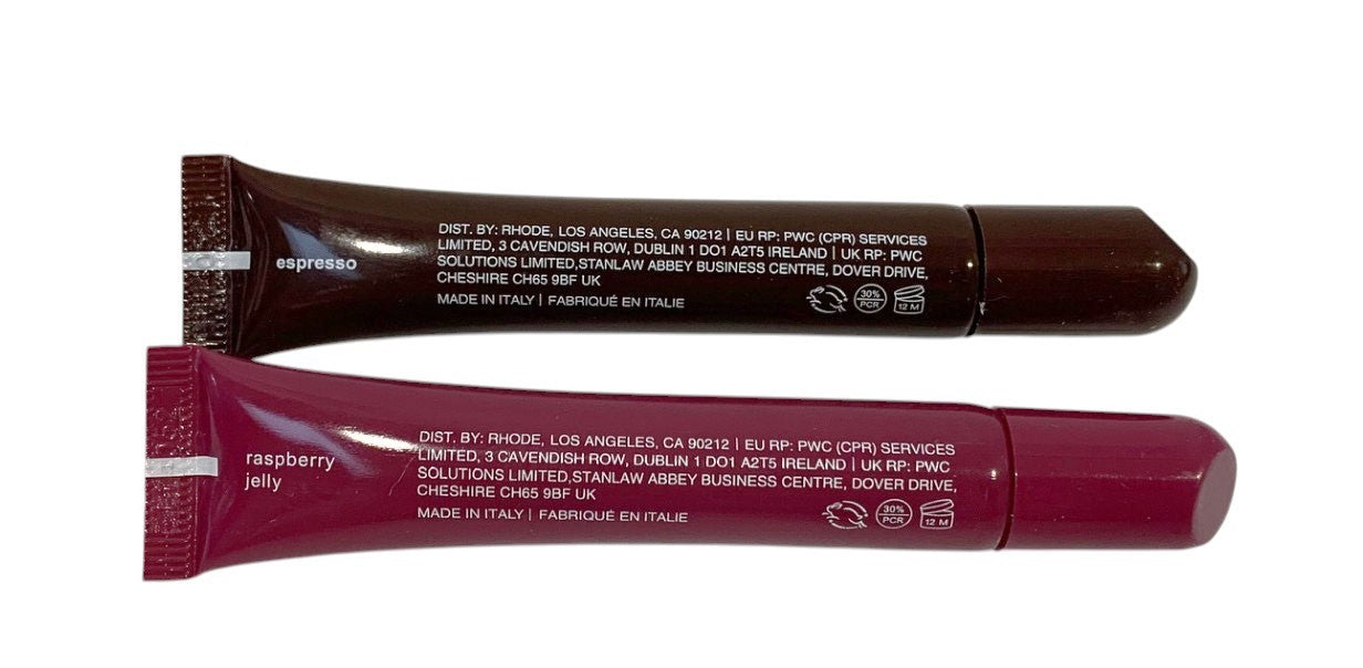 Rhode Peptide Lip Tint 10ml Shea Butter Sheer SET of 2: ESPRESSO & RASPBERRY JEL