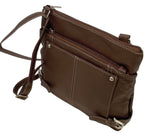 BROWN WOMEN MEDIUM COWHIDE LEATHER CROSS BODY SHOULDER BAG HANDBAG PURSE HOBO