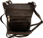 New Dark Brown Small Leathers Crossbody Messenger Purse Bag  Adjustable Strap