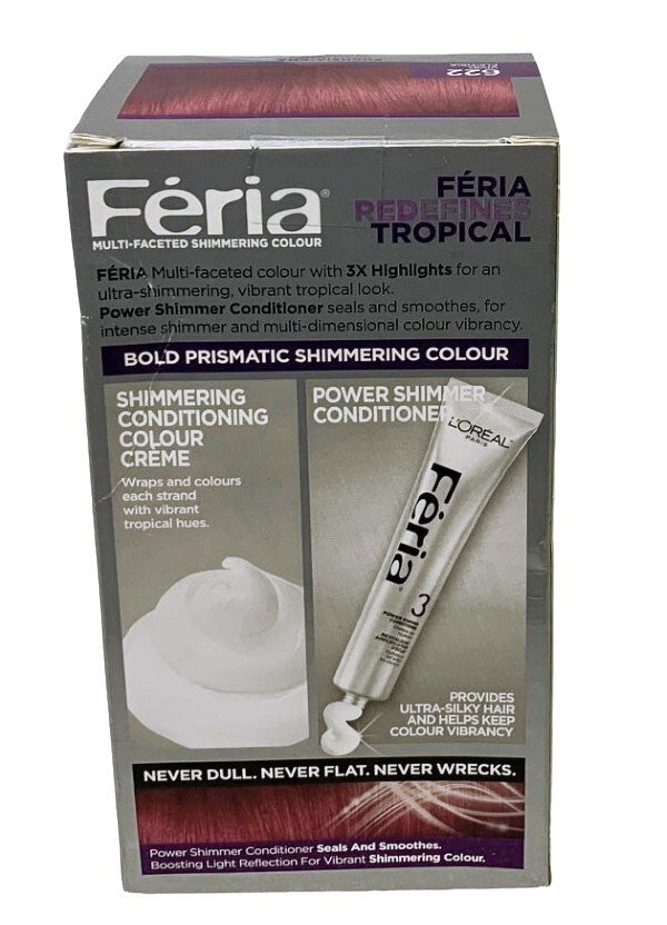 3-L'Oreal Paris Feria Metropical Shimmering Hair Color Dye Gel, 622 Fuchsia-Cha