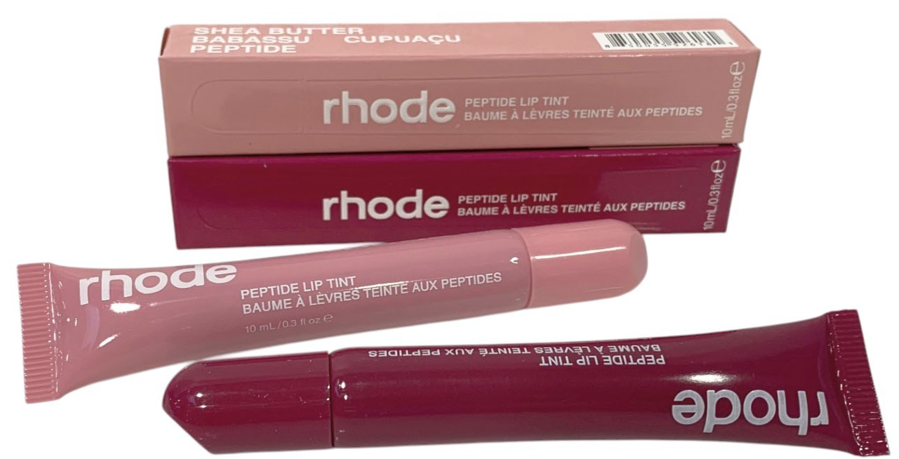 Rhode Peptide Lip Tint 10ml Shea Butter Sheer SET of 2: RIBBON & RASPBERRY JELLY