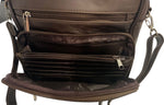 Brown Large Cowhide Leather Messenger Crossbody Shoulder Bag Satchel for Men