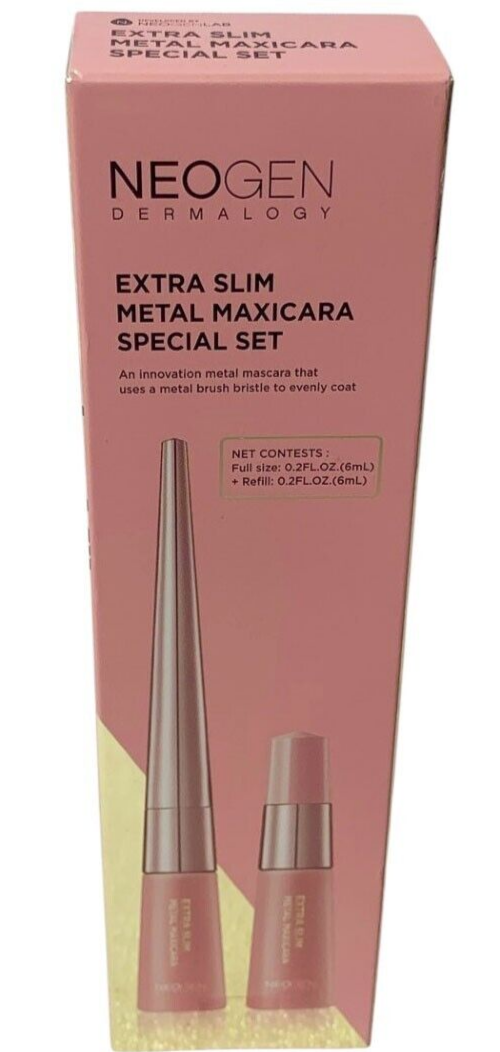 Neogen  Extra Slim Metal Maxicara 0.2oz+Refill 0.2oz Set Black EXP 12/2026