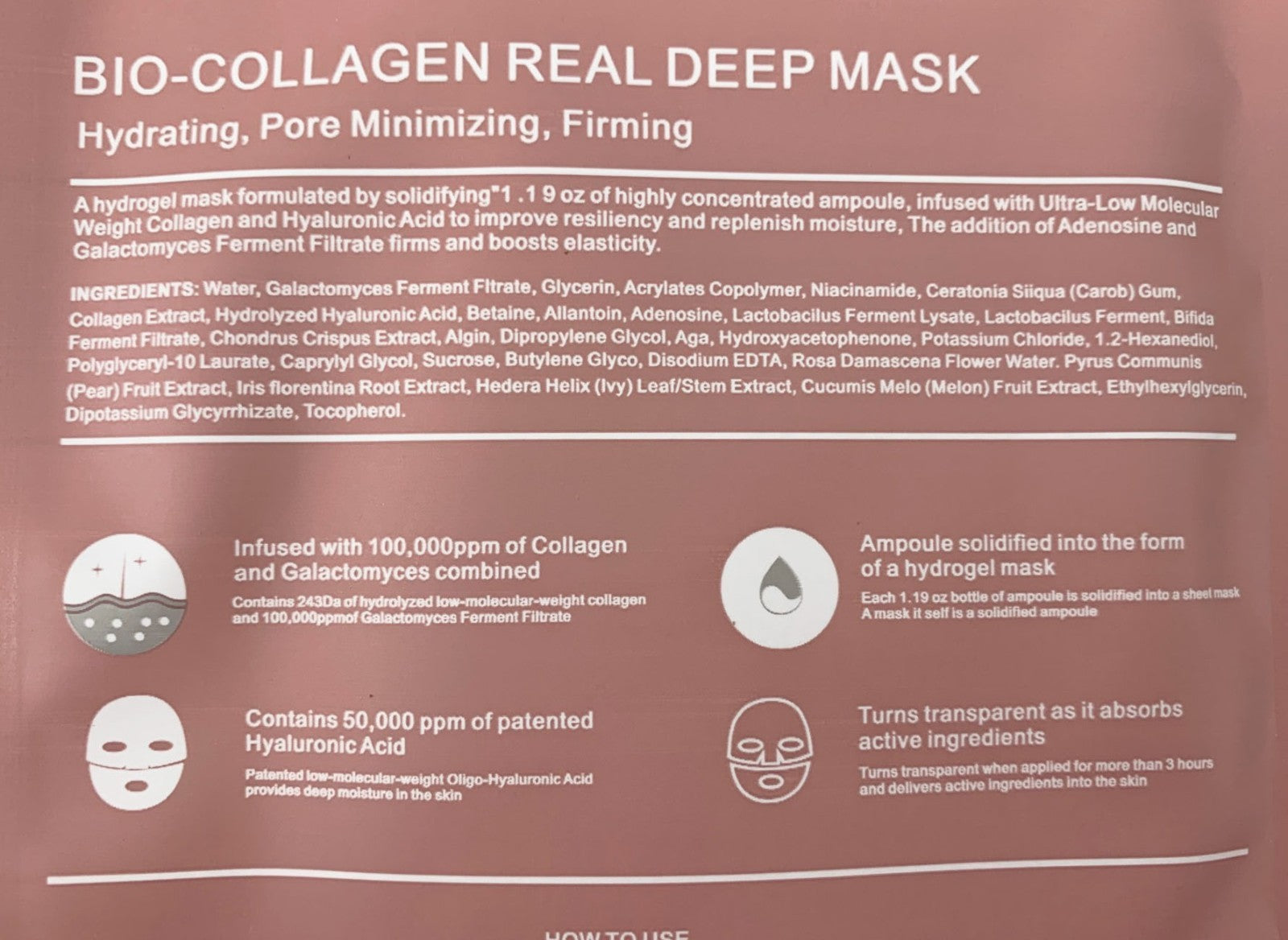 Bio-Collagen Real Deep Facial Lifting Anti-Wrinkle Mask -Pack of 4 Exp.09/2028