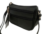 Black Soft Cowhide Leather Small Handbag Crossbody Shoulder Bag  Purse for Women