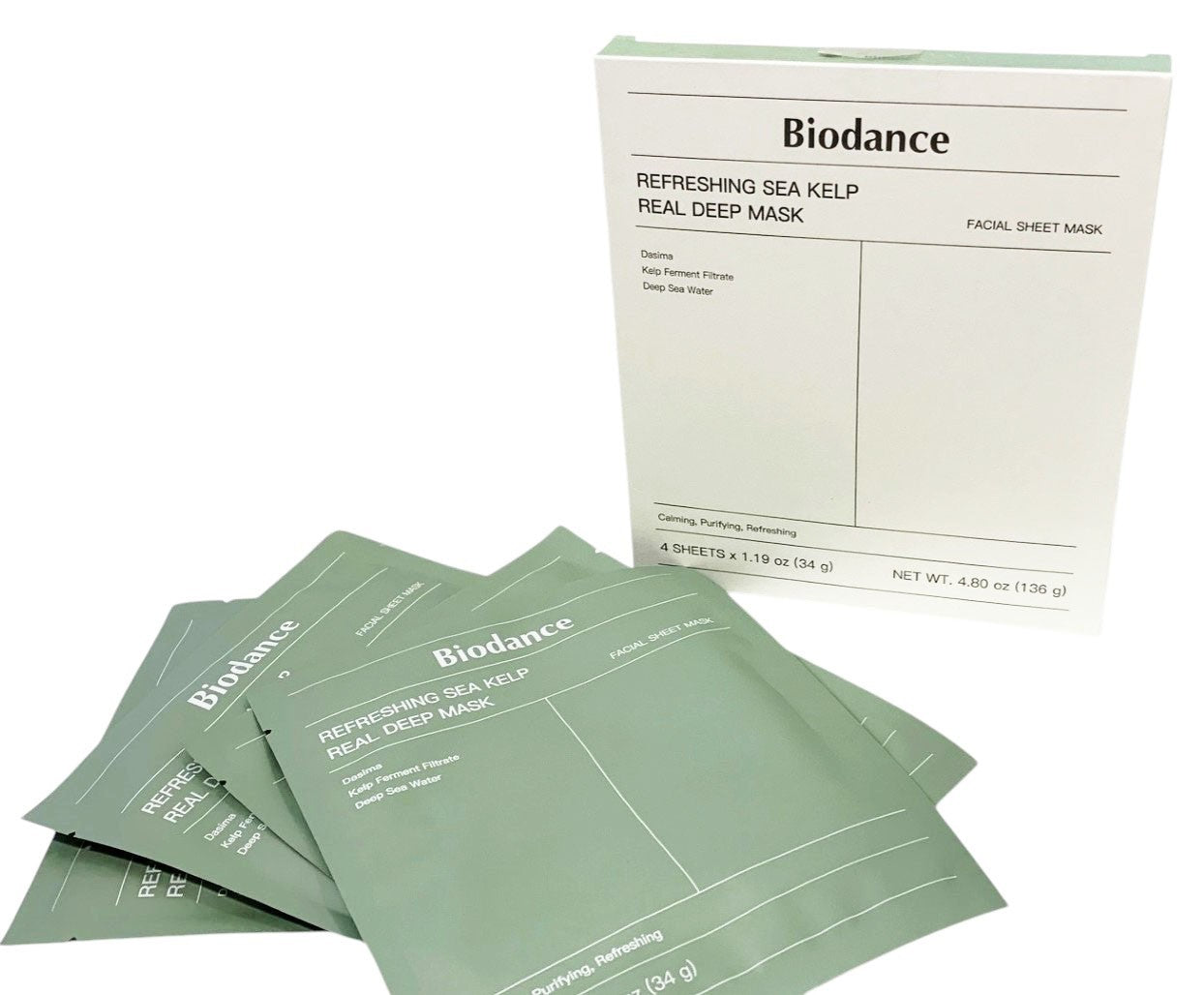 BIODANCE REFRESHING SEA KELP & VITA NIACINAMIDE REAL DEEP MASKS-8 Pack 4 of Each