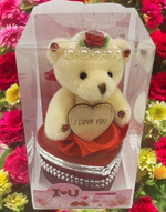 I Love You Bear With Heart Shaped Jewelry Gift Box Red