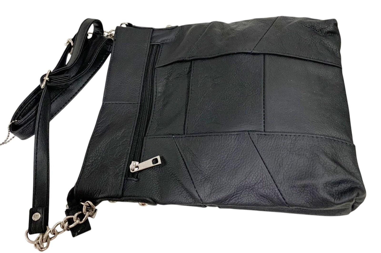 BLACK LARGE SOFT LEATHER MESSENGER SHOULDER BAG CROSS BODY SATCHEL MEN &WOMEN