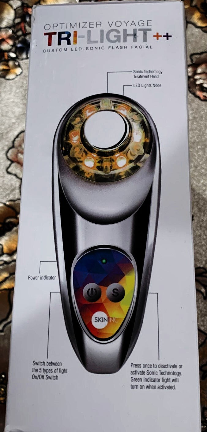 SKIN INC SUPPLEMENT BAR Optimizer Voyage Tri-Light++ Sonic LED Facial NEW IN BOX