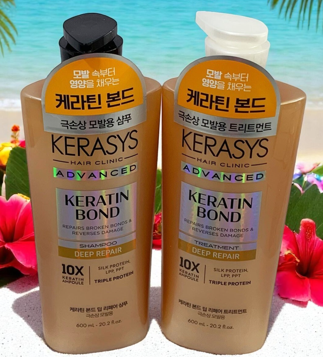 KERASYS HAIR CLINIC ADVANCED DEEP REPAIR AMPOULE SHAMPOO & TREATMENT 600ML EACH