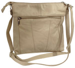 IVORY WOMEN MEDIUM COWHIDE LEATHER CROSS BODY SHOULDER BAG HANDBAG PURSE HOBO