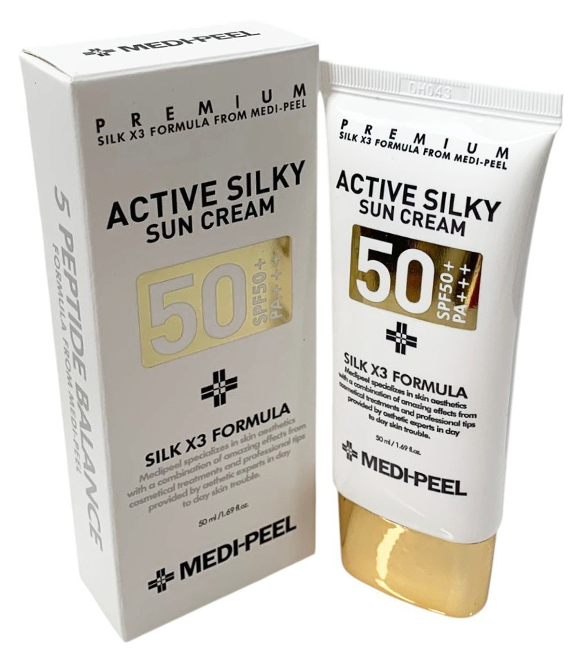 MEDI PEEL Active Silky Sun Cream SPF50+ PA+++ 50ml Korea sunscreen Exp 02/28