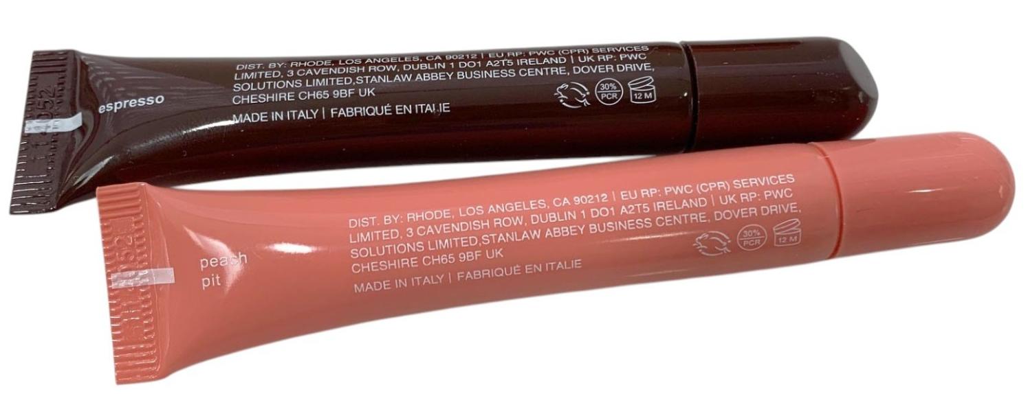Rhode Peptide Lip Tint 10ml Shea Butter Sheer SET of 2: ESPRESSO & PEACH PIT