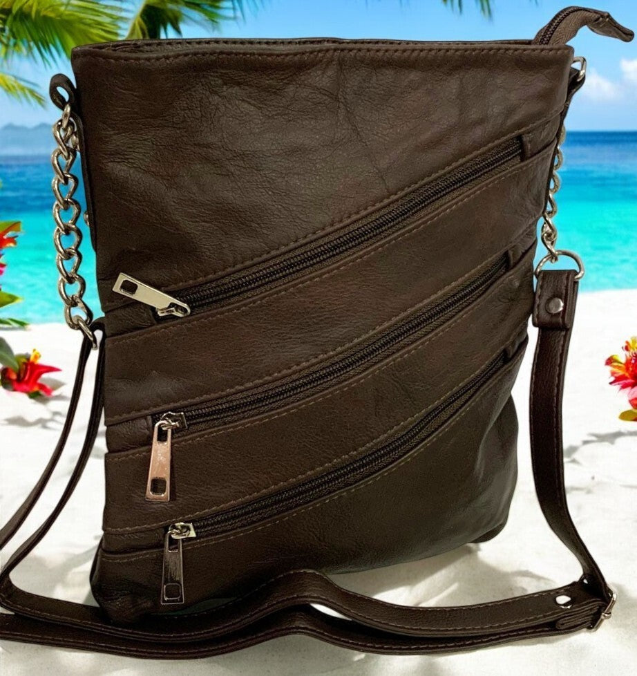 BROWN LARGE SOFT LEATHER MESSENGER SHOULDER BAG CROSS BODY SATCHEL FOR MEN/WOMEN