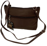Brown Dark Cowhide Leather Small Handbag Crossbody Shoulder Bag  Purse for Women