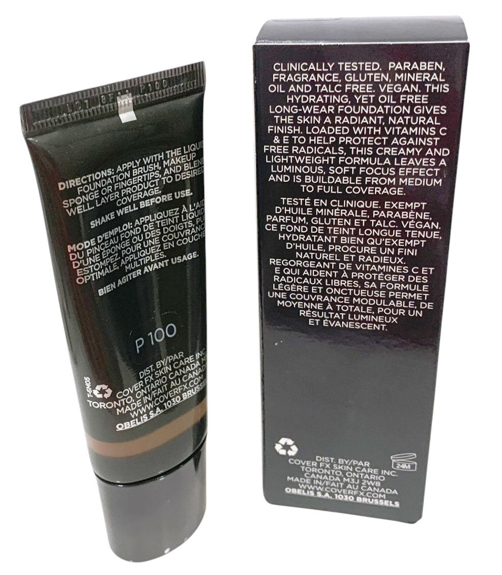 Cover FX Natural Finish Foundation - P 100 - 1oz/30ml -Sealed New in Box