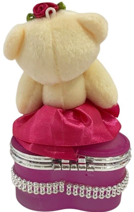 I Love You Bear With Heart Shaped Jewelry Gift Boxes SET OF 2 Pink & Fuchsia
