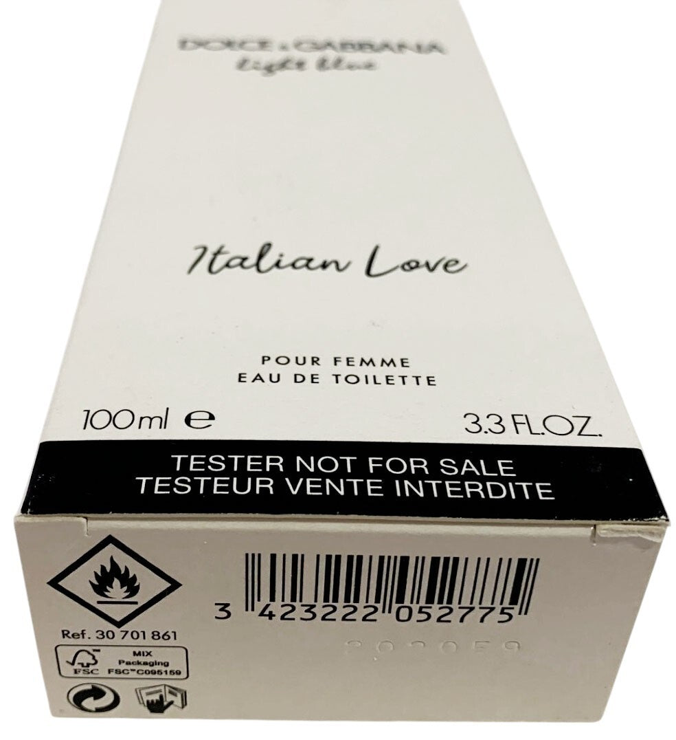 DOLCE & GABBANA LIGHT BLUE ITALIAN LOVE EDT SPRAY FOR WOMEN 3.3oz IN WHITE BOX