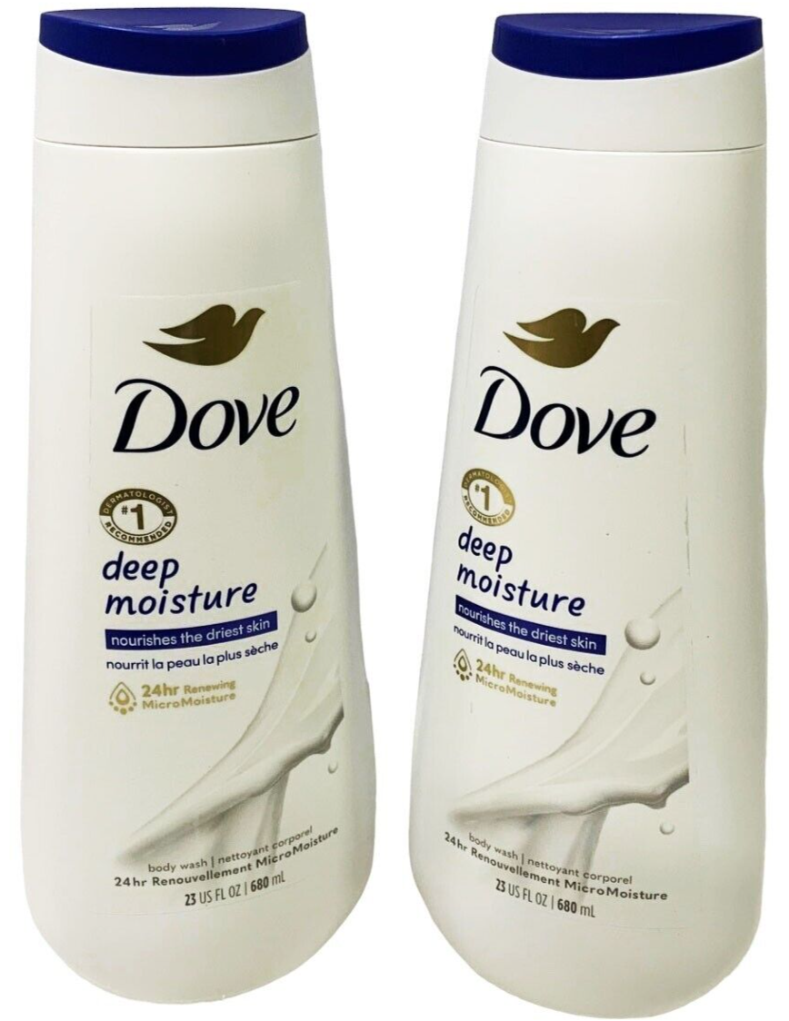 Dove Deep Moisture Nourishes The Driest Skin Body Wash 2 Pack 23 FL Oz Each